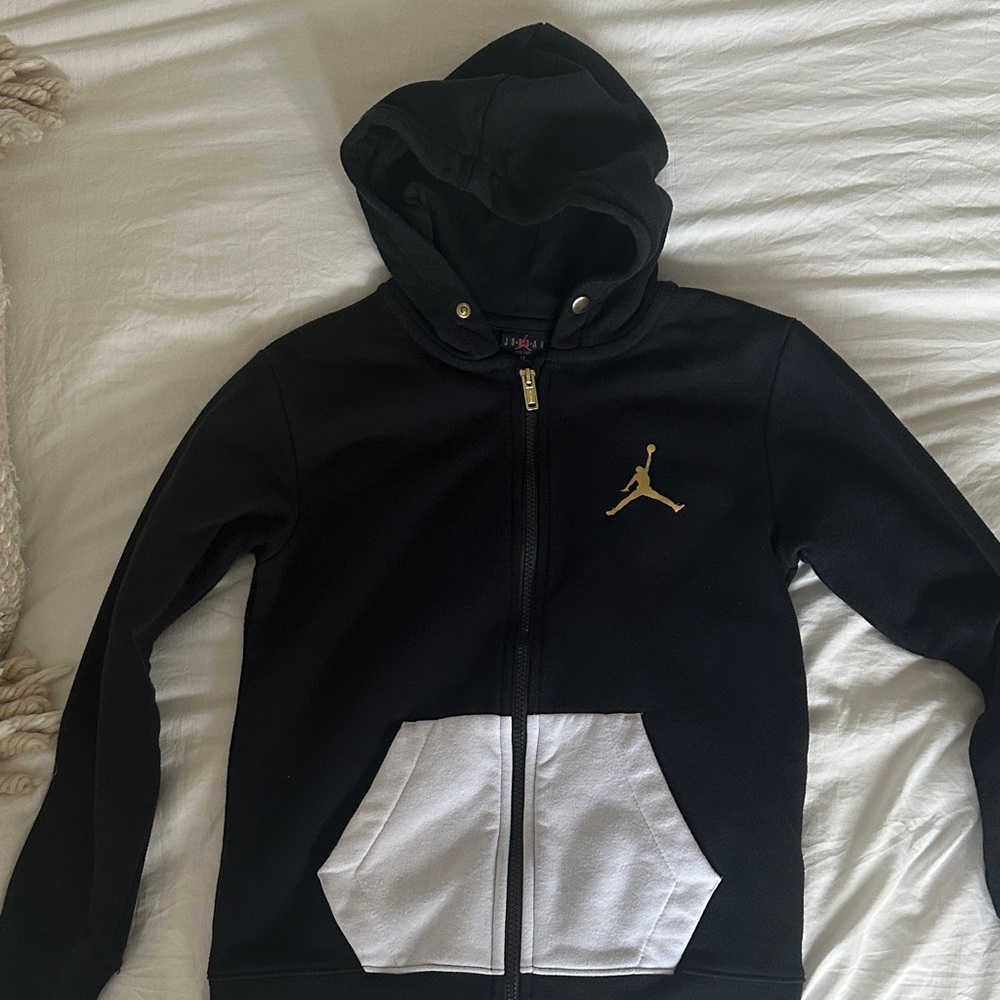 Jordan Black Hoodie with Gold Jumpman Logo